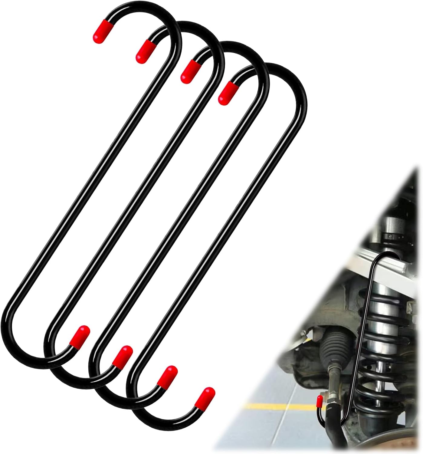 2PCS Brake Caliper Hanger Caliper Hangers Hooks with Rubber Tips, Durable Steel, Rust-Proof Automotive Tools for Braking, Axle, Suspension, Herramientas para Extensión de Frenos