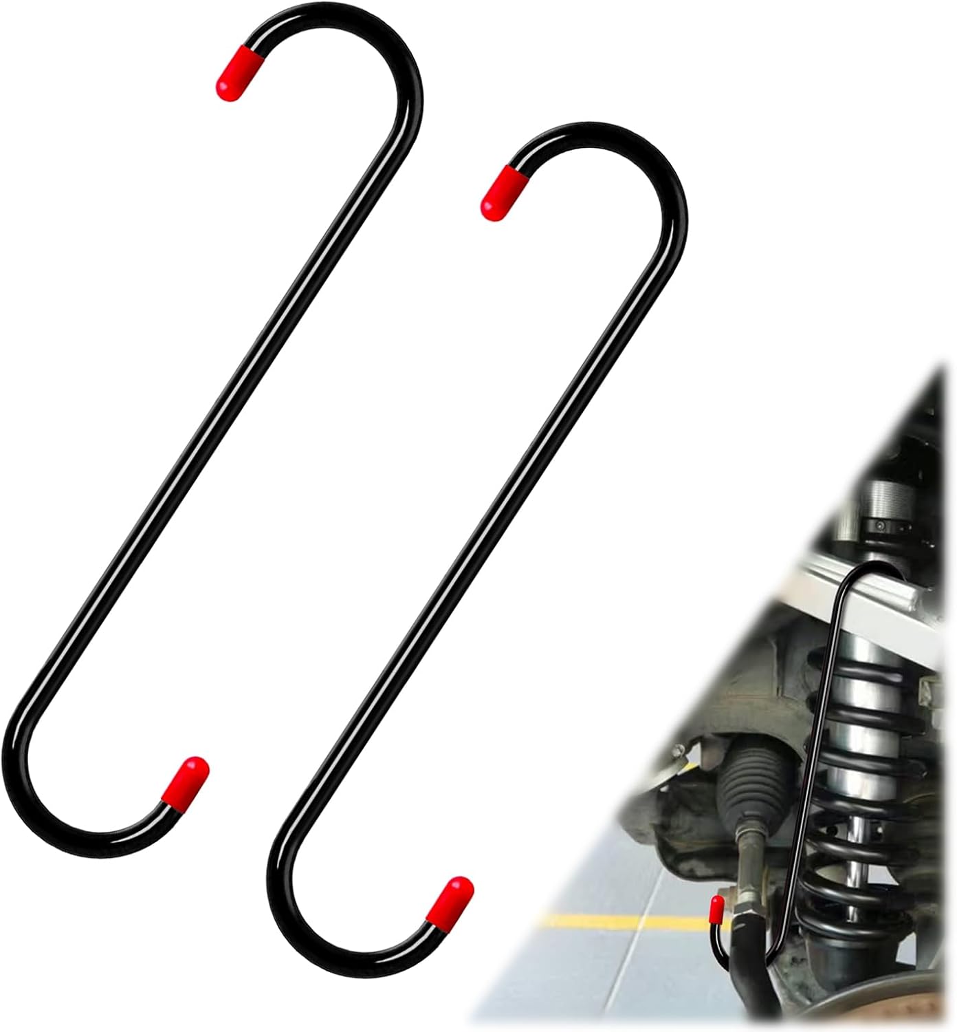 2PCS Brake Caliper Hanger Caliper Hangers Hooks with Rubber Tips, Durable Steel, Rust-Proof Automotive Tools for Braking, Axle, Suspension, Herramientas para Extensión de Frenos