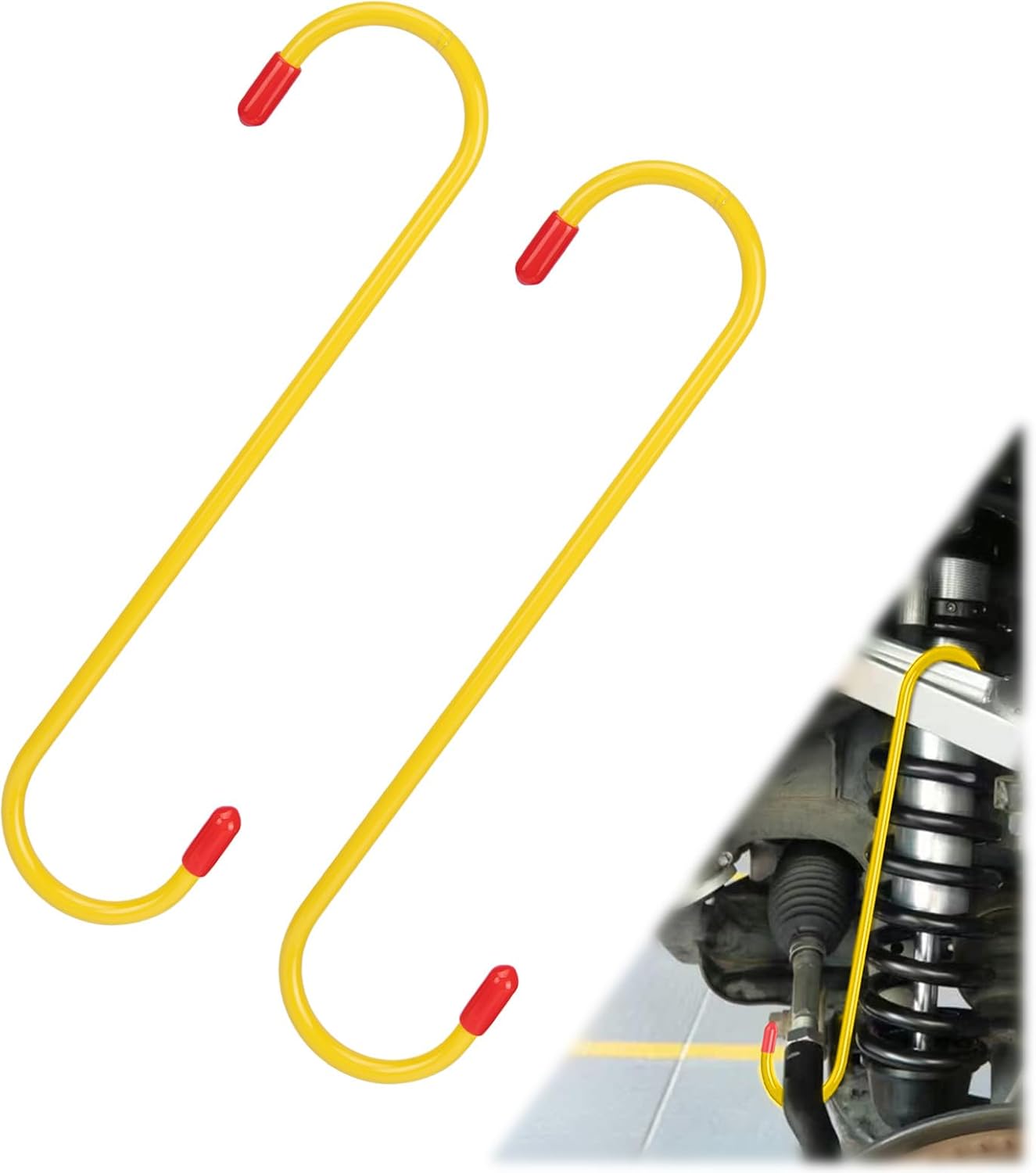 2PCS Brake Caliper Hanger Caliper Hangers Hooks with Rubber Tips, Durable Steel, Rust-Proof Automotive Tools for Braking, Axle, Suspension, Herramientas para Extensión de Frenos