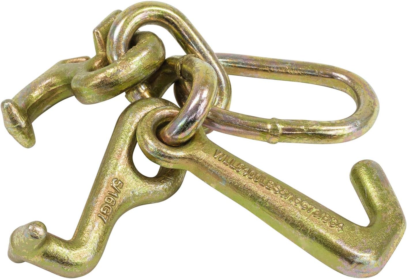 Mytee Products (2 Pack RTJ Cluster Hook Heavy Duty Wrecker Hauler Tow Towing Truck Chain Pair R T J