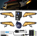 UTV Turn Signal Kit with 110D Horn, Pre-Wired, Plug & Play UTV Universal Street Legal Blinker kit with Integrated Rocker Switch, Compatible with Polaris, Can-Am, CFMOTO for Side By Side