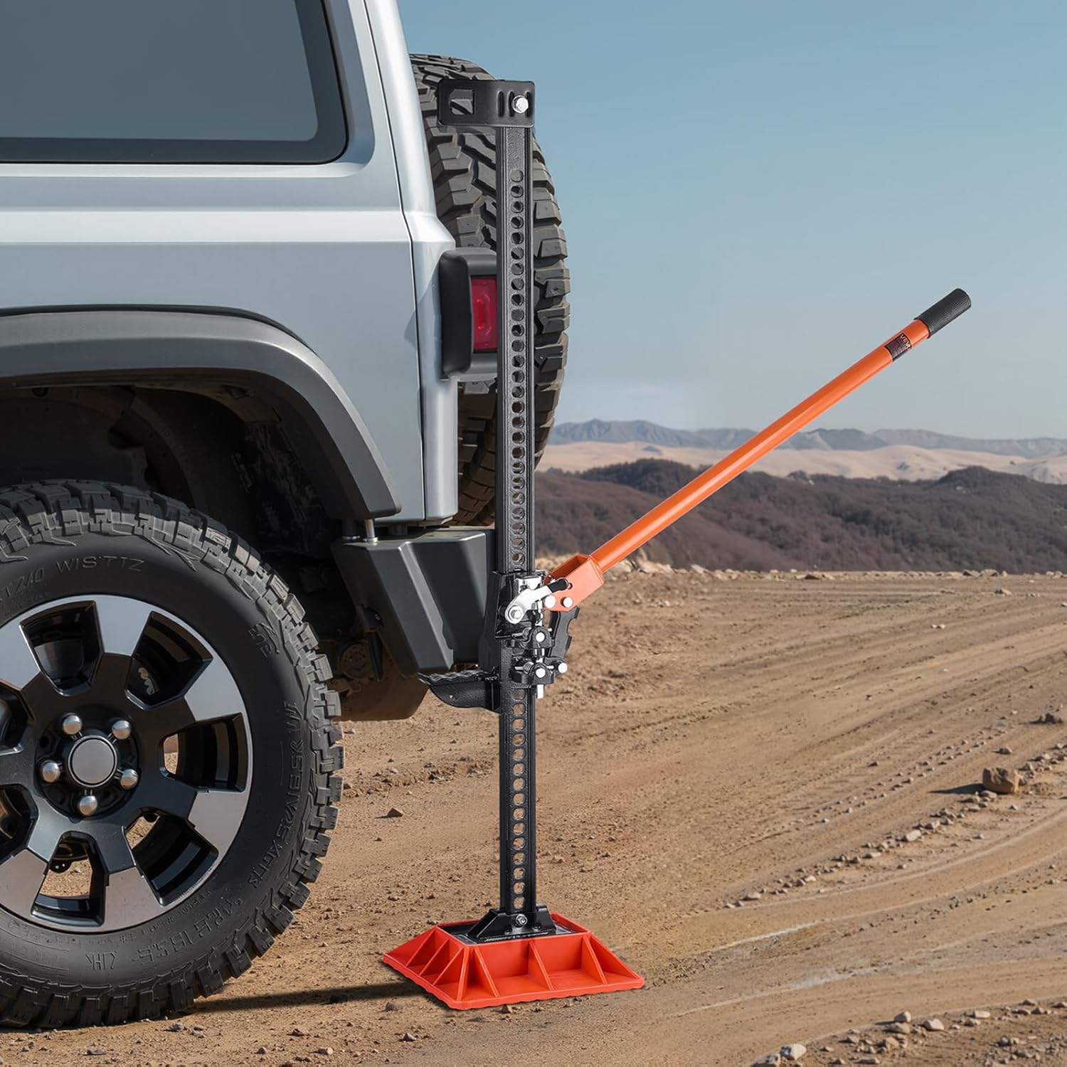 VEVOR Farm Jack with Base, 48" Utility High Lift Farm Jack, 3.18 Ton (7,000 lbs) Capacity Ratcheting Off Road Utility Jacks, Heavy-Duty Lift Jacks with 5.12"-42.5" Lifting Range for Tractor, Truck,SUV