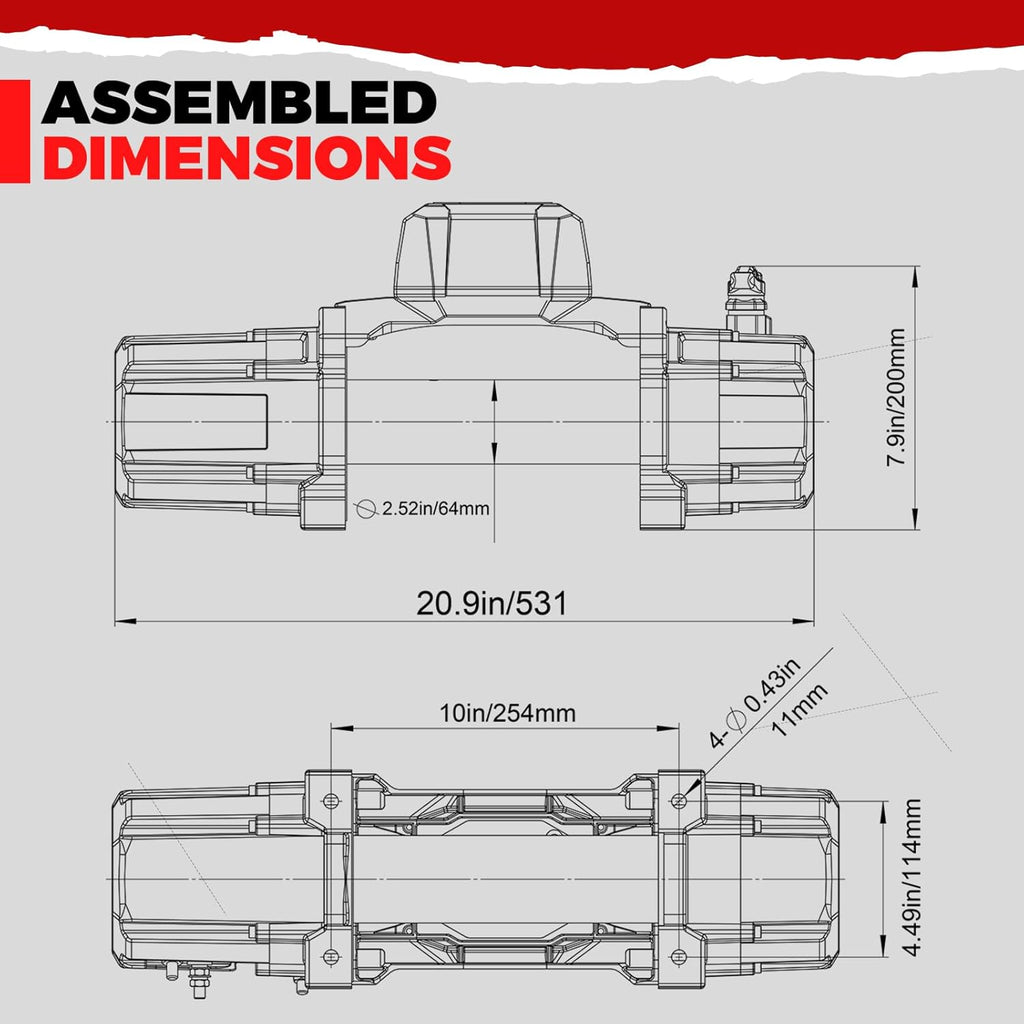 RUGCEL 12000lb New Waterproof Electric Steel Rope Winch 12V with Hawse Fairlead,2 in 1 Wireless Remote Control, Wired Control,for Truck SUV,Jeep Trailer Winch
