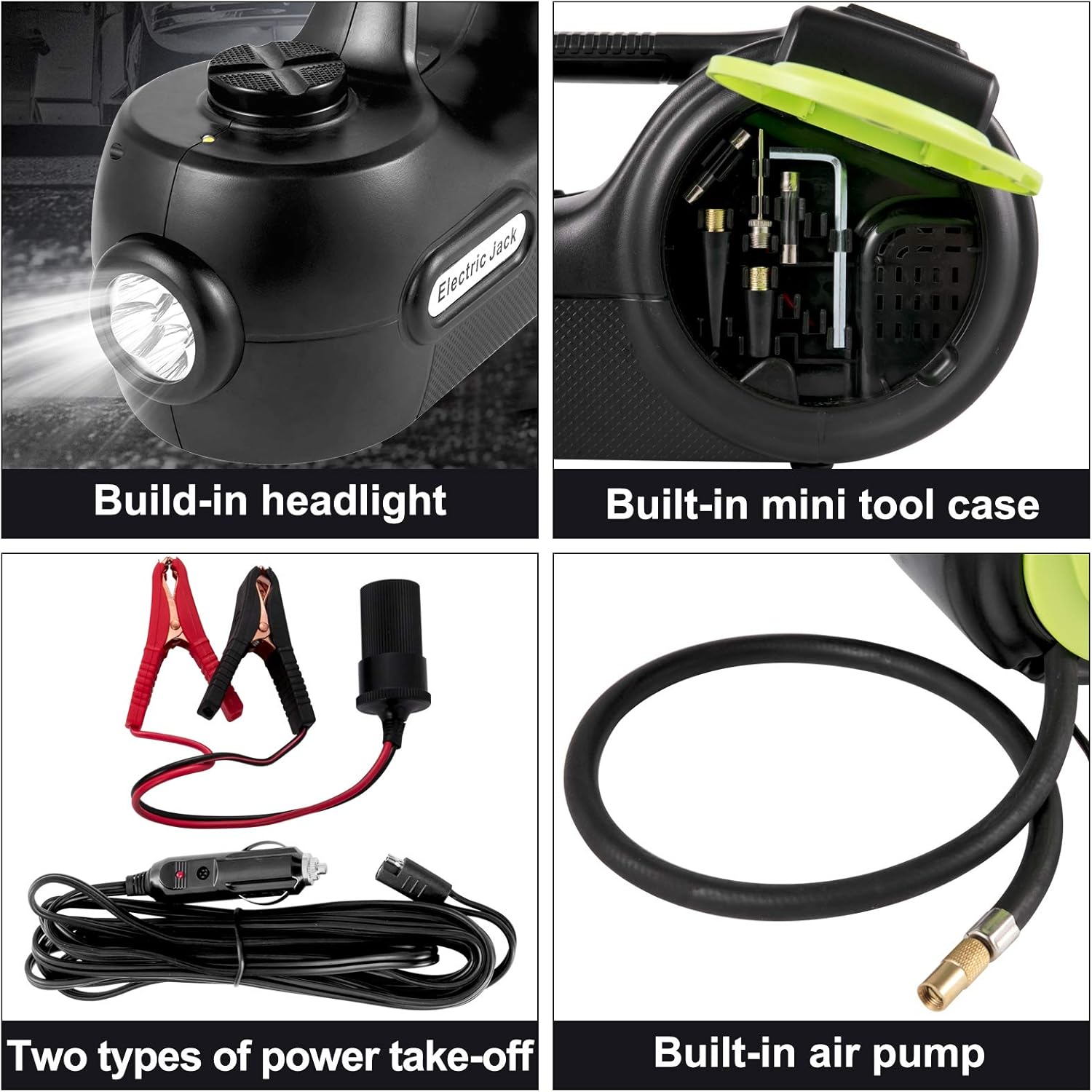 VEVOR Electric Car Jack 5 Ton Car Jack Hydraulic with Electric Impact Wrench, LED Light Hydraulic Auto Repair Tool, 135-360 mm Lifting Range for SUV MPV Sedan Truck Repair