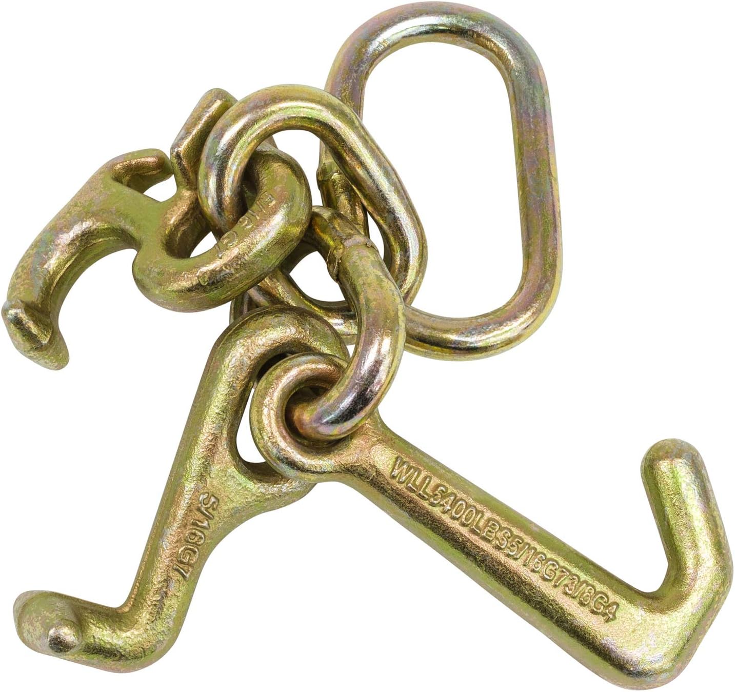 Mytee Products (2 Pack RTJ Cluster Hook Heavy Duty Wrecker Hauler Tow Towing Truck Chain Pair R T J