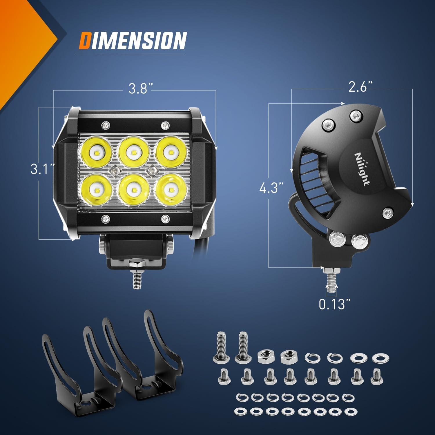 Nilight 20Inch 126W Spot Flood Combo Led Light Bar 4PCS 4Inch 18W Spot LED Pods Fog Lights with LED Light Bar Wiring Harness Kit for Truck Tractor Off-Road Pickup Golf Cart SUV ATV UTV 4x4 Van Camper