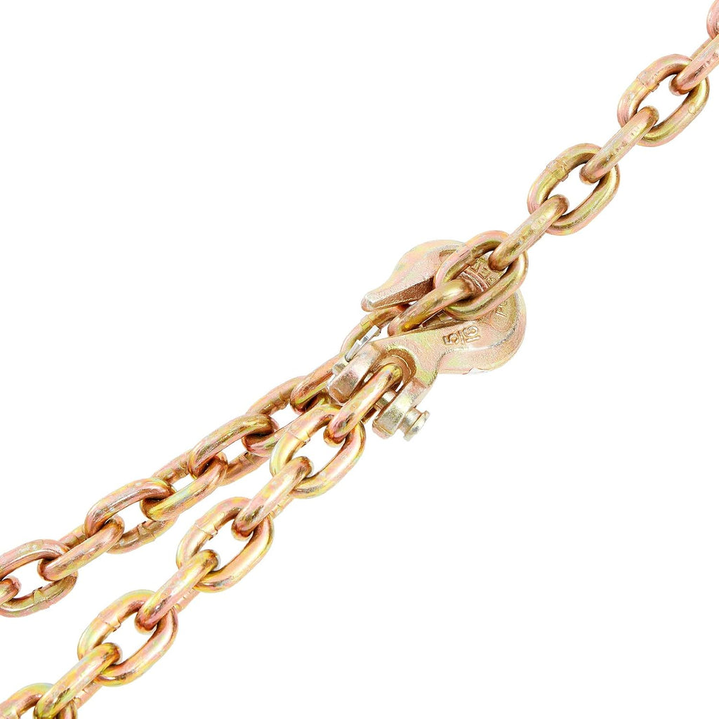 VEVOR Transport Binder Chain, 4900lbs Working Load Limit, 5/16''x20' G80 Tow Chain Tie Down with Grab Hooks, DOT Certified, Galvanized Coating Manganese Steel for Dock Factory Construction Site, 2Pack