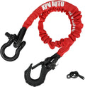 Recovery Strap (18,000lb.) 2FT with Winch Hook and D-Ring Shackle Synthetic Tow Recovery Rope for ATV Mud Recovery
