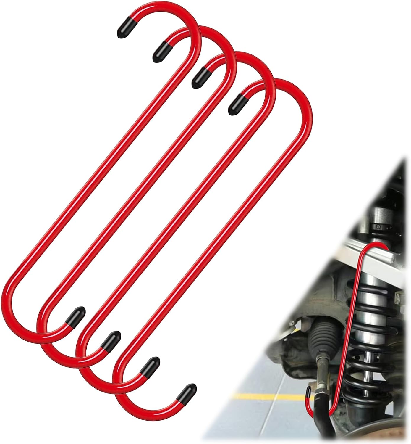 2PCS Brake Caliper Hanger Caliper Hangers Hooks with Rubber Tips, Durable Steel, Rust-Proof Automotive Tools for Braking, Axle, Suspension, Herramientas para Extensión de Frenos