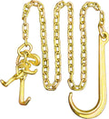 G80 j Hooks Tow Chain, 5/16" x 8' Recovery Tow Hooks Chain 15IN J Hook w/RTJ & Grab Hook, 18800LBS Tow Truck Accessories J Hooks, Bridle Tow Transport Chain, Wrecker Towing Truck Equipment