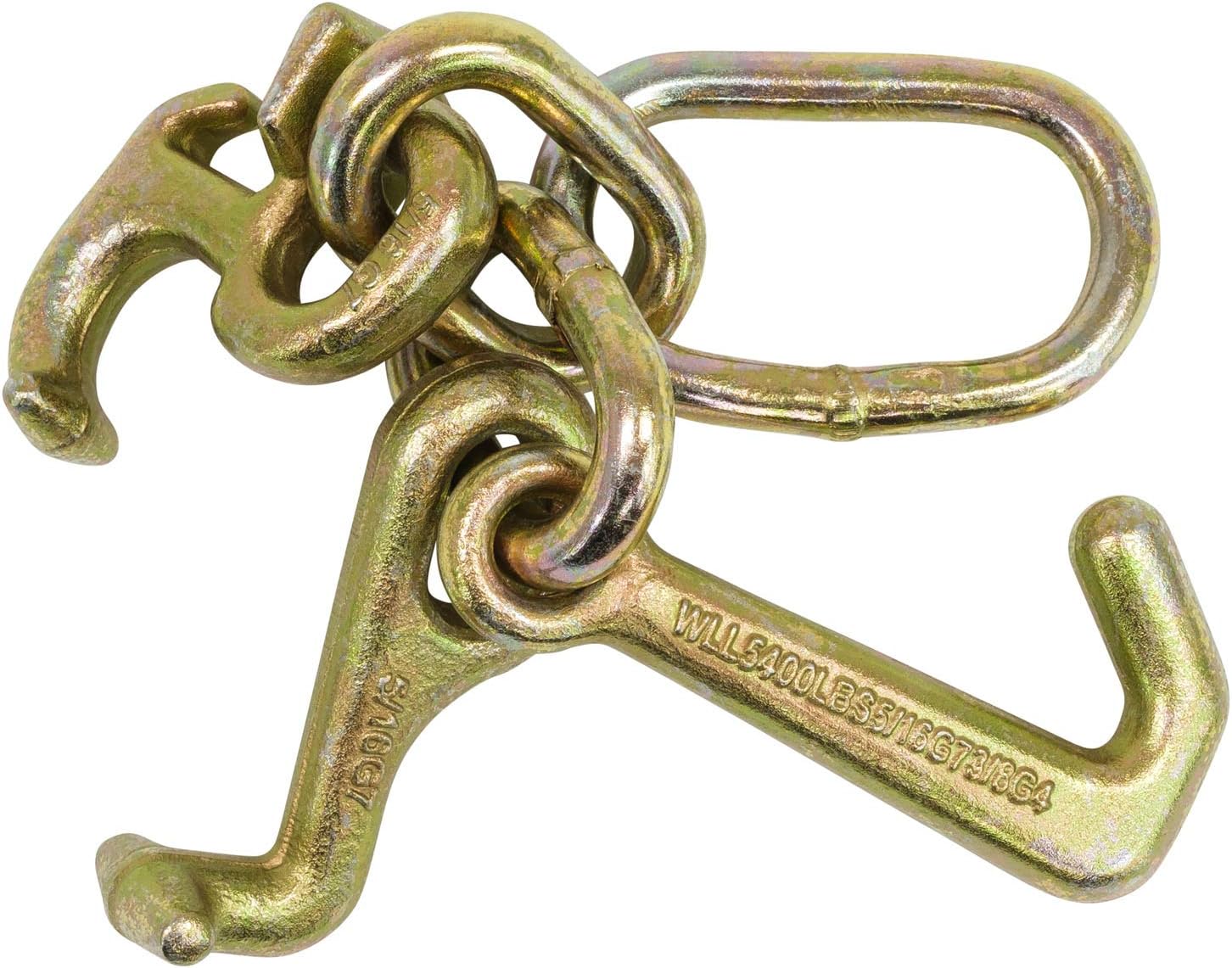 Mytee Products (2 Pack RTJ Cluster Hook Heavy Duty Wrecker Hauler Tow Towing Truck Chain Pair R T J