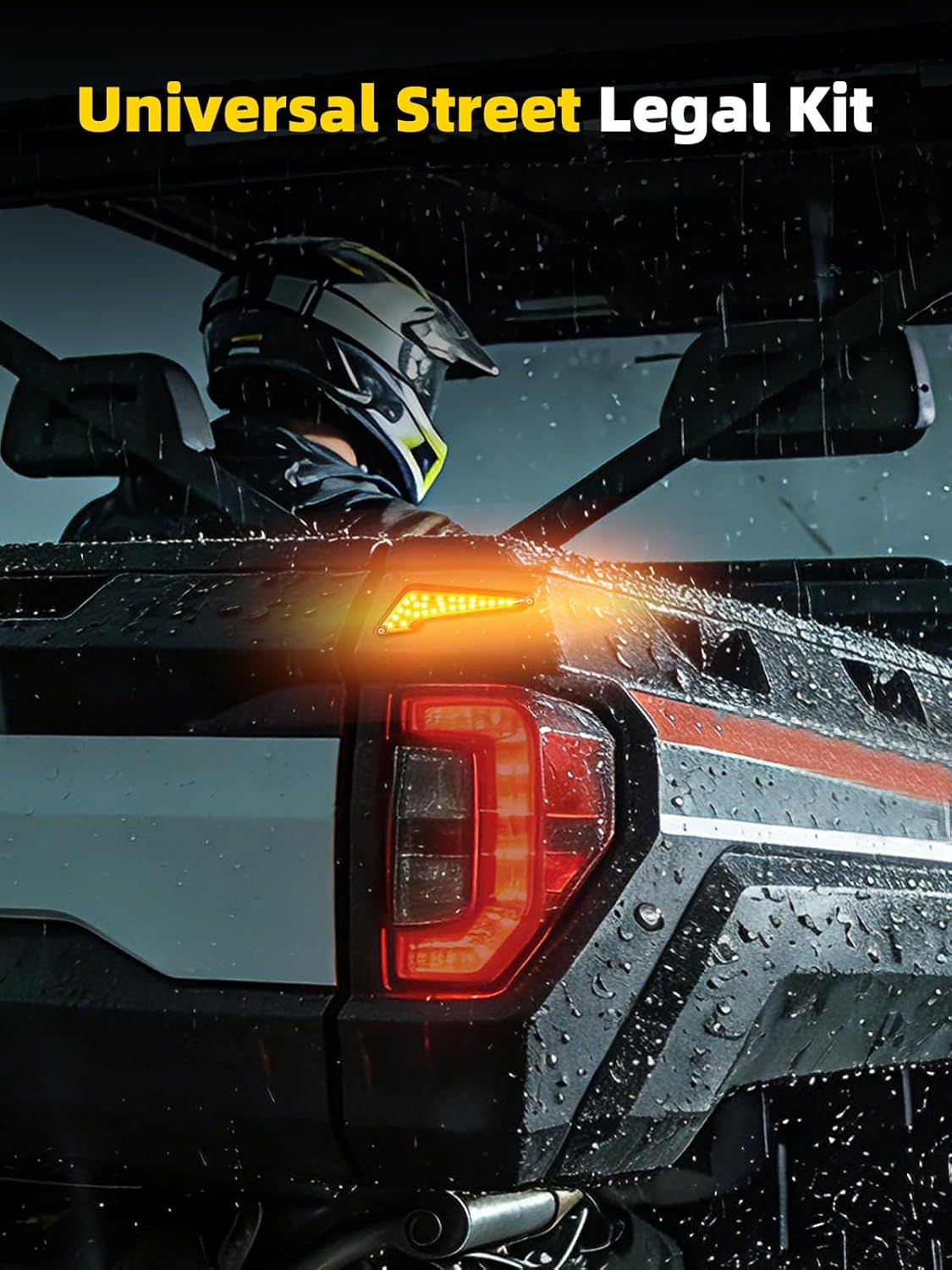 UTV Turn Signal Kit with 110D Horn, Pre-Wired, Plug & Play UTV Universal Street Legal Blinker kit with Integrated Rocker Switch, Compatible with Polaris, Can-Am, CFMOTO for Side By Side