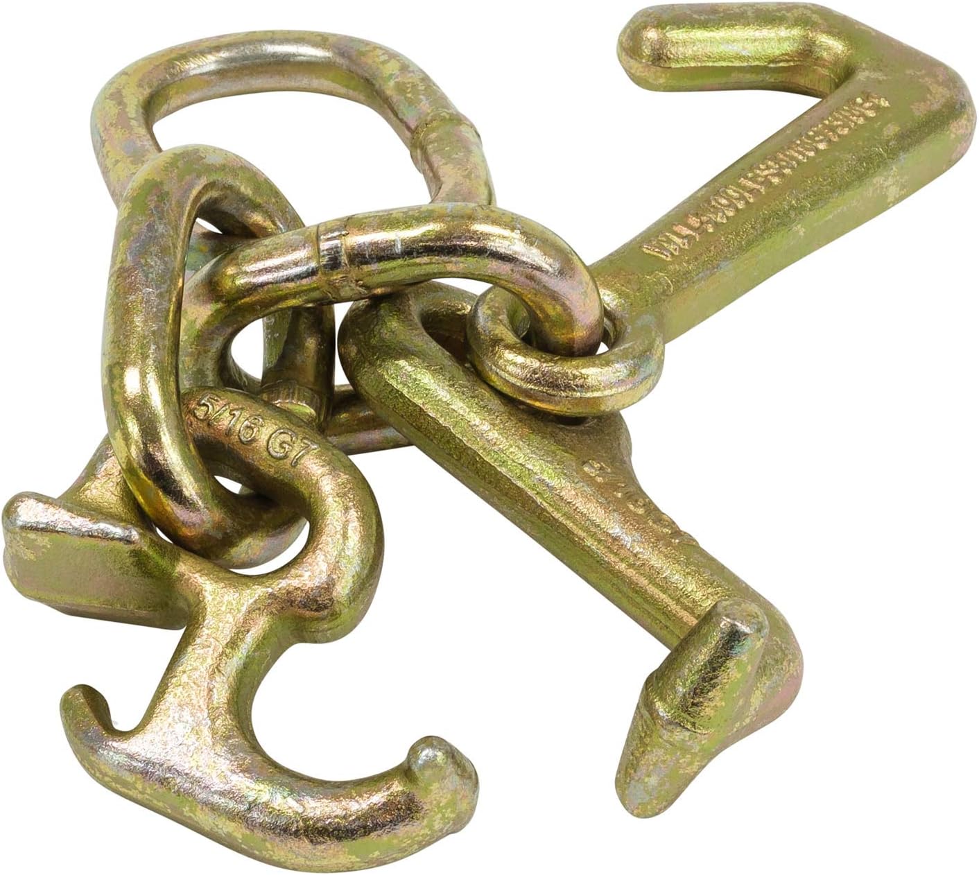 Mytee Products (2 Pack RTJ Cluster Hook Heavy Duty Wrecker Hauler Tow Towing Truck Chain Pair R T J