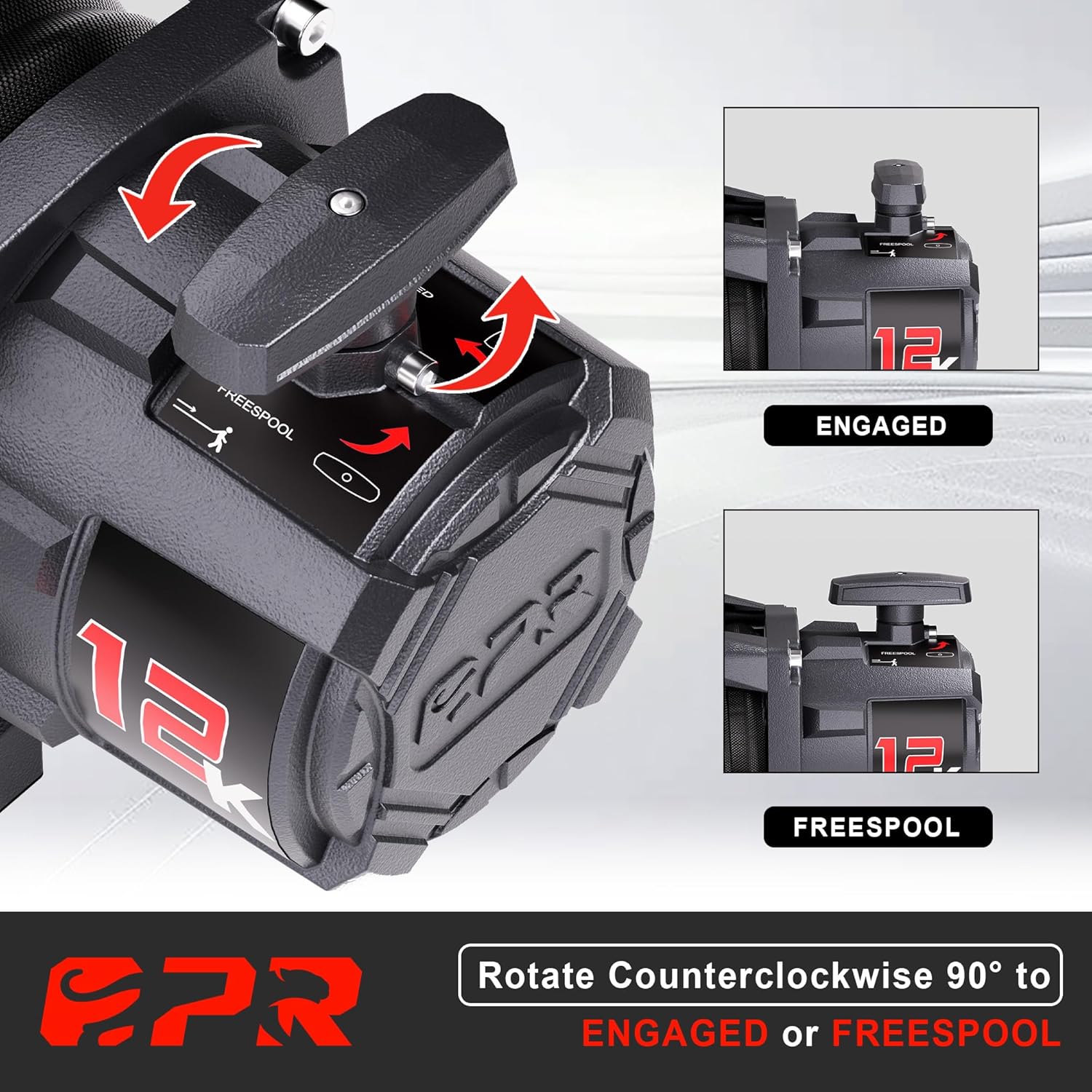 OPENROAD 12000 lbs Winch with Synthetic Rope and 2 Wireless Remotes -Panther Series 3S