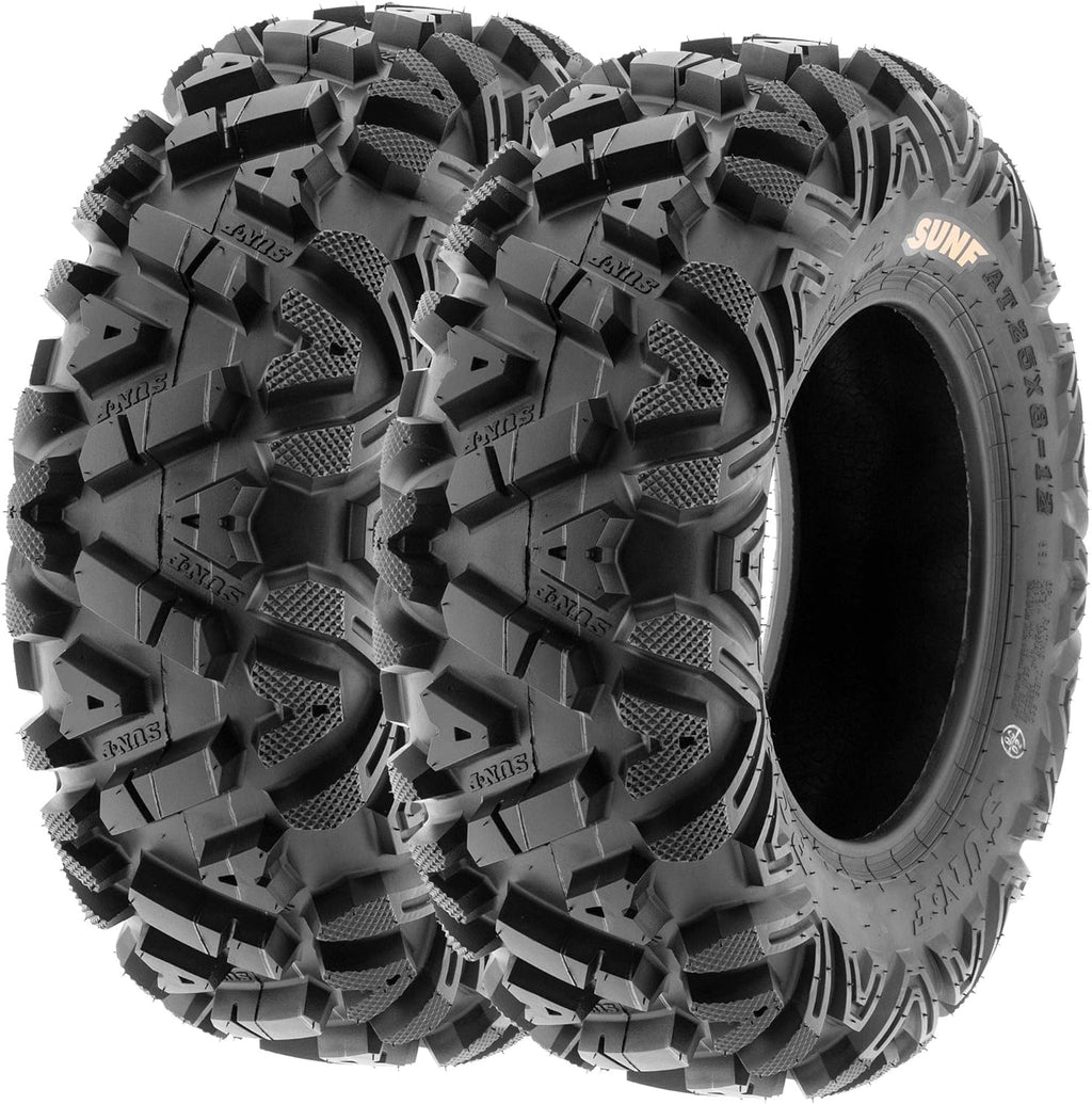 SunF ATV Tires 27x9-12 Front & 27x11-12 Rear UTV All Terrain Tires 6 Ply Tubeless A033, Set of 4