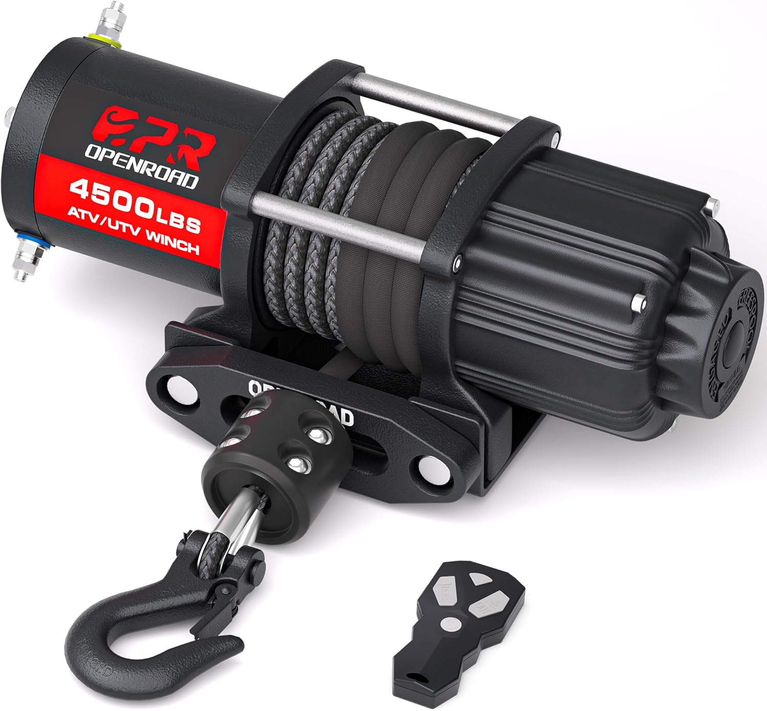OPENROAD 12000 lbs Winch with Synthetic Rope and 2 Wireless Remotes -Panther Series 3S