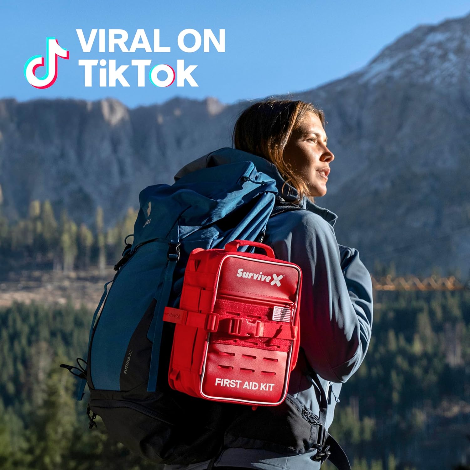 Large Pro First Aid Kit for Car, Travel & Home - Emergency Kit for Hiking, Camping, Backpacking and Outdoors - Includes Zip Stitch Wound Closure Strips