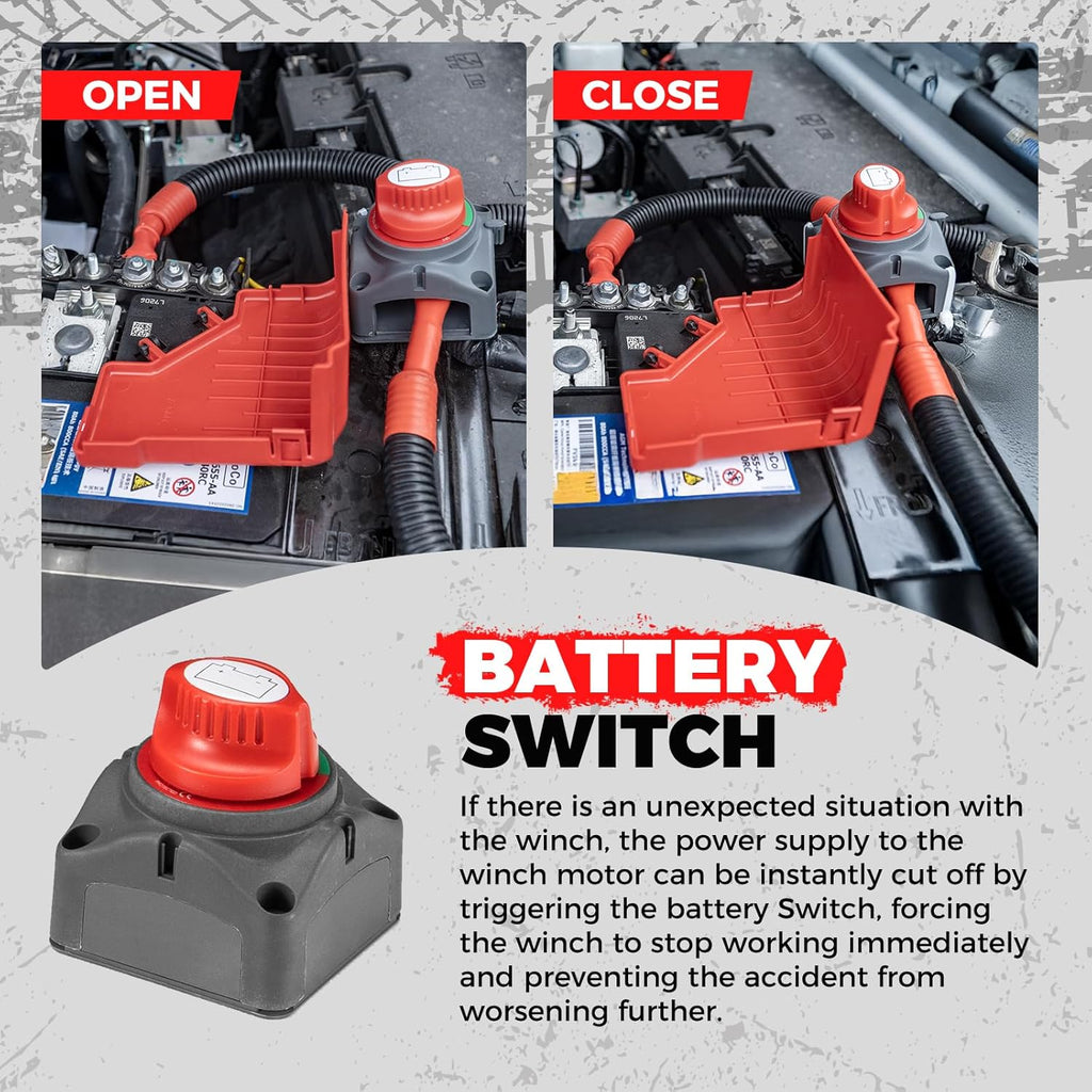 RUGCEL 12000lb New Waterproof Electric Steel Rope Winch 12V with Hawse Fairlead,2 in 1 Wireless Remote Control, Wired Control,for Truck SUV,Jeep Trailer Winch