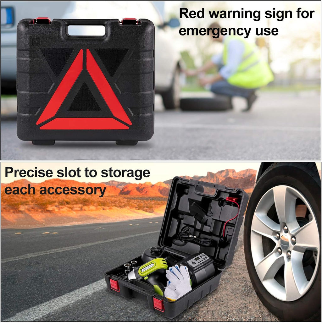 VEVOR Electric Car Jack 5 Ton Car Jack Hydraulic with Electric Impact Wrench, LED Light Hydraulic Auto Repair Tool, 135-360 mm Lifting Range for SUV MPV Sedan Truck Repair