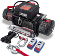 Winch13500lbs 12V Waterproof Electric Winch Synthetic Rope Truck Winch Towing Winch Boat Trailer Winch SUV 4-Wheel Drive Off-Road Vehicle with Remote Control 3/8 Synthetic Rope (Black)