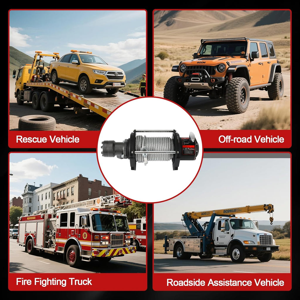 Hydraulic Winch 15000LBS,2/5"x78FT Steel Cable - BMR80 Motor, 36:1 Gear Ratio - Great for Wreckers, Trailers & Vehicle Recovery (78FT Steel Rope/15,000 LBS)