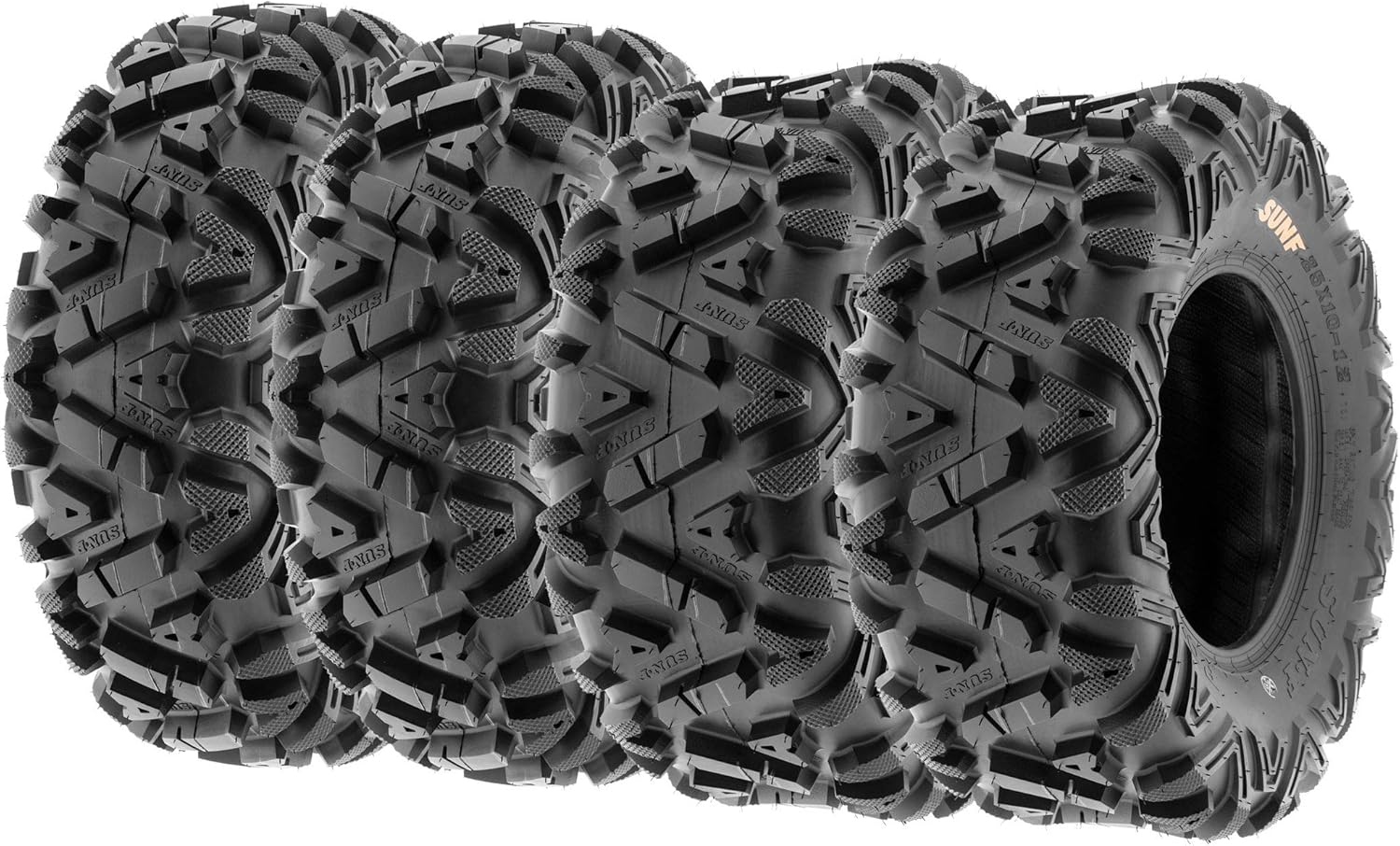 SunF ATV Tires 27x9-12 Front & 27x11-12 Rear UTV All Terrain Tires 6 Ply Tubeless A033, Set of 4