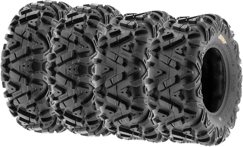SunF ATV Tires 27x9-12 Front & 27x11-12 Rear UTV All Terrain Tires 6 Ply Tubeless A033, Set of 4