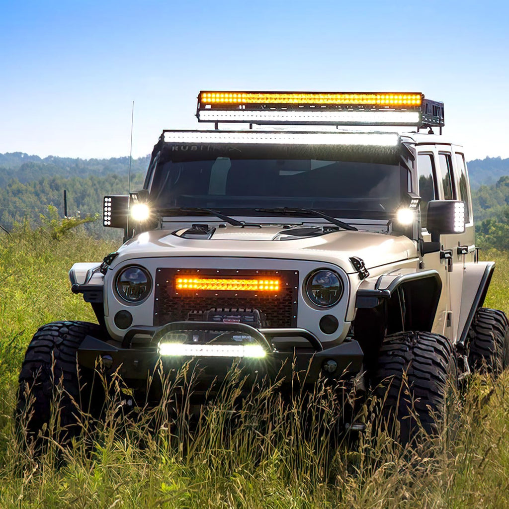 Nilight 20Inch 126W Spot Flood Combo Led Light Bar 4PCS 4Inch 18W Spot LED Pods Fog Lights with LED Light Bar Wiring Harness Kit for Truck Tractor Off-Road Pickup Golf Cart SUV ATV UTV 4x4 Van Camper